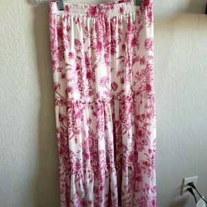 SHEIN Pink Floral Maxi Skirt